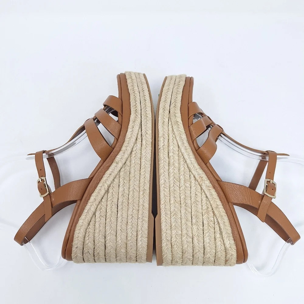 Dee Ocleppo Brown Calco Wedge Sandal Gladiator Espadrille